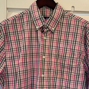 johnnie-O Red and Green Plaid Button-Down Shirt